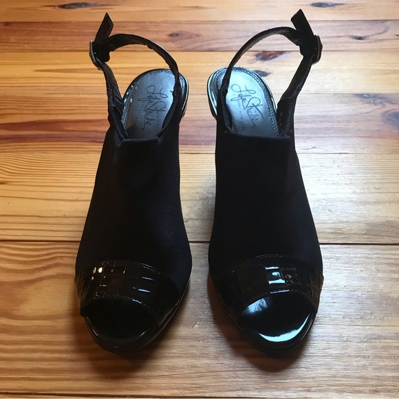 Life Stride Soft System Black Open Toe Heels, EUC, 7.5 - Picture 3 of 15